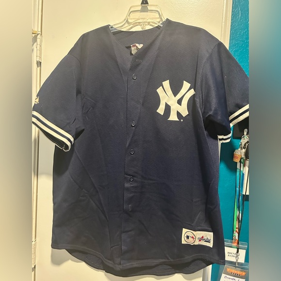 Vintage Yankees Majestic Navy Blue Baseball Jersey